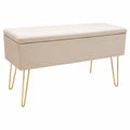 ECHTWERK Polsterbank Scarlett mit Samt, Aufbewahrungstruhe, Creme, 75x30x41,5 cm