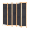 Moderner 6-Panel Raumteiler in Grau, faltbar und freistehend, 240 x 170 cm, mit stabiler Holzrahmenstruktur, idealer Sichtschutz für Wohn- und Schlafzimmer