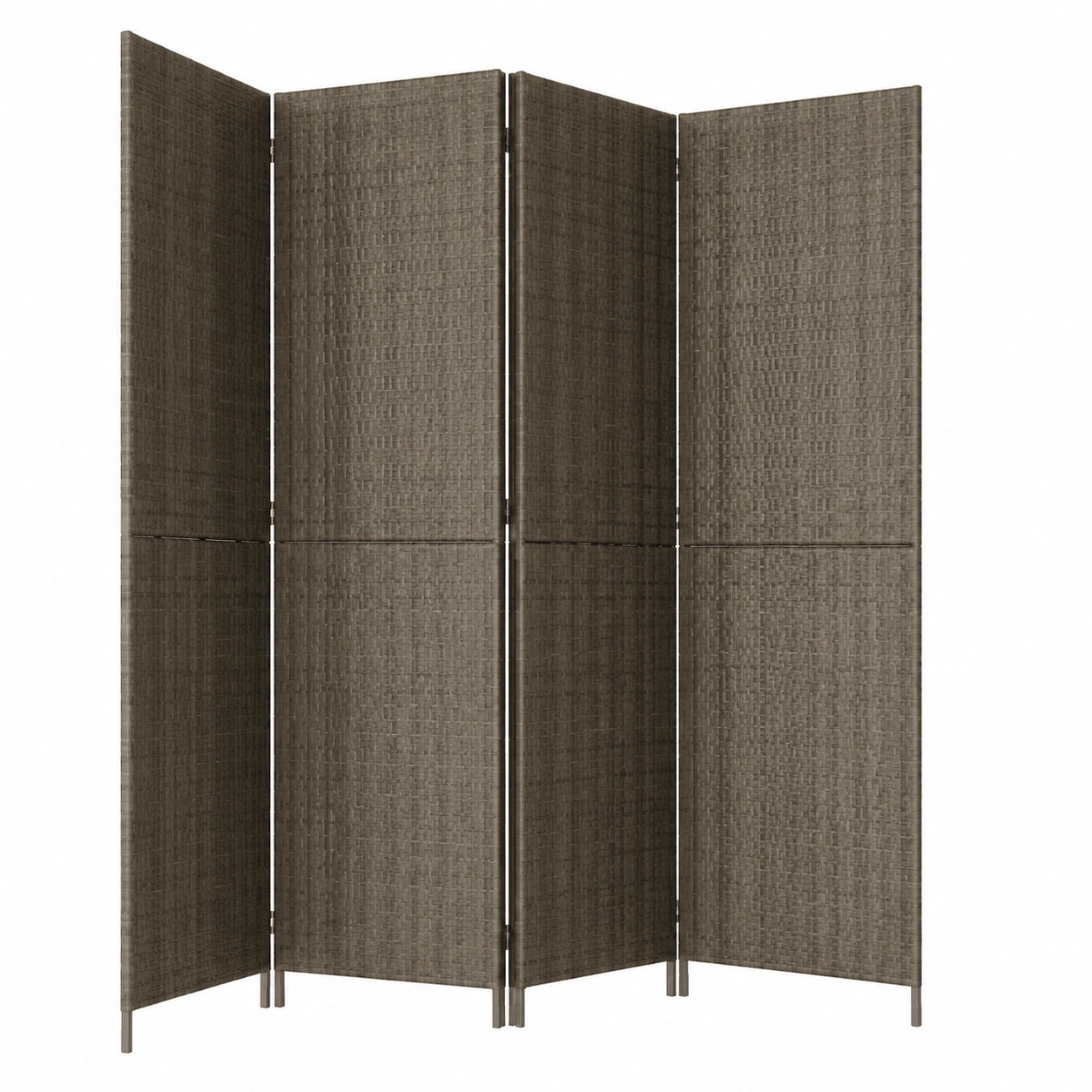 Moderner Raumteiler aus grauem Polyrattan mit 6 Paneelen
