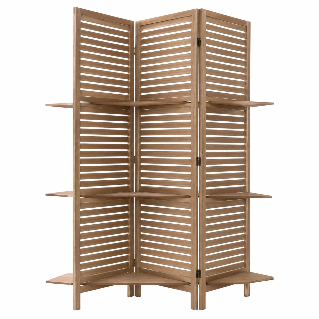 Atmosphera Raumteiler mit 3 Regalen aus Holz, 170 cm, Kastanienbraun