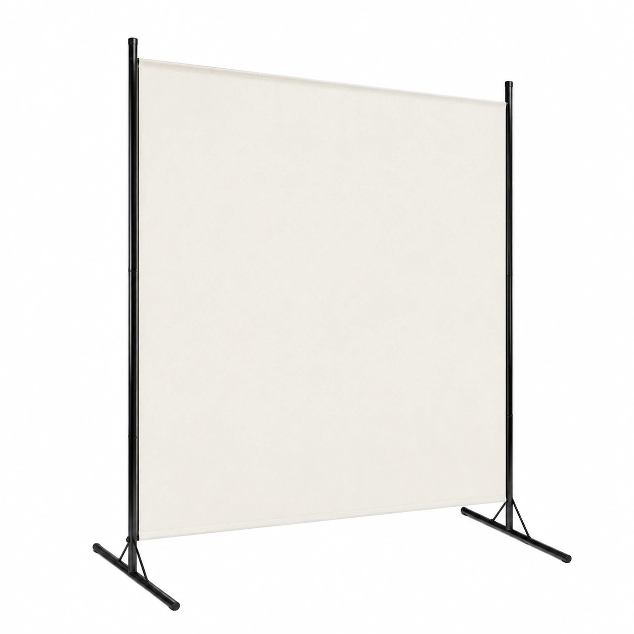 LZQ Faltbarer Raumtrenner Paravent Beige 175x180cm für Schlafzimmer, Wohnzimmer, Büro
