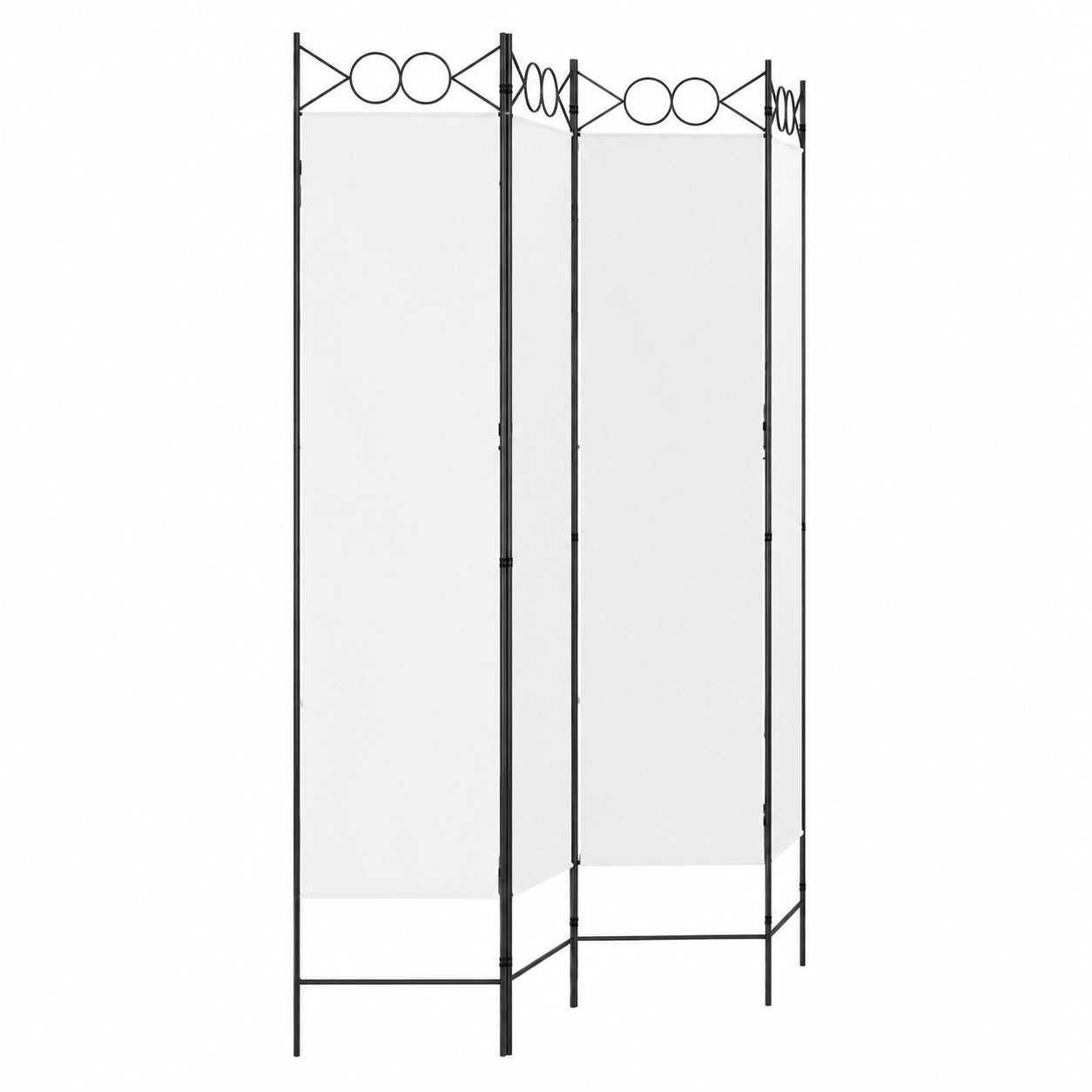 Dekorativer Raumteiler Paravent, 160x200 cm, Weiß, Stoff, Privatbereich