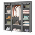 INTIRILIFE Faltschrank mit Kleiderstange und Fächern, 150x175x45 cm, Grau