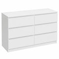 Moderne Kommode mit 8 Schubladen in Weiß, 120x36x75 cm - Vielseitiges Design für Wohnzimmer, Schlafzimmer oder Flur