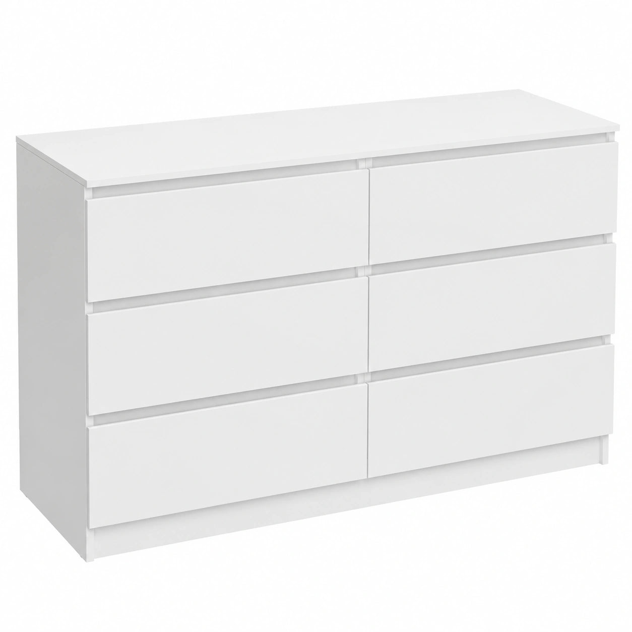 Moderne Kommode mit 8 Schubladen in Weiß, 120x36x75 cm - Vielseitiges Design für Wohnzimmer, Schlafzimmer oder Flur