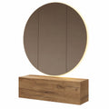 Moderne Wandgarderobe in Gold Eiche mit Klappe, 100 cm, Platzsparende Aufbewahrung
