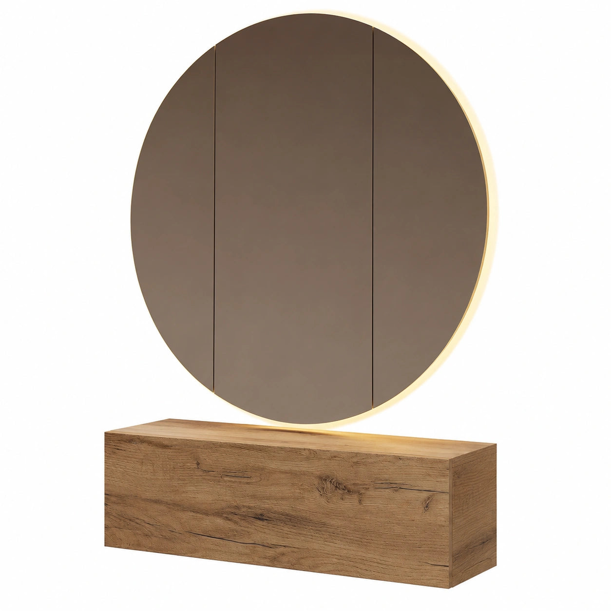 Moderne Wandgarderobe in Gold Eiche mit Klappe, 100 cm, Platzsparende Aufbewahrung