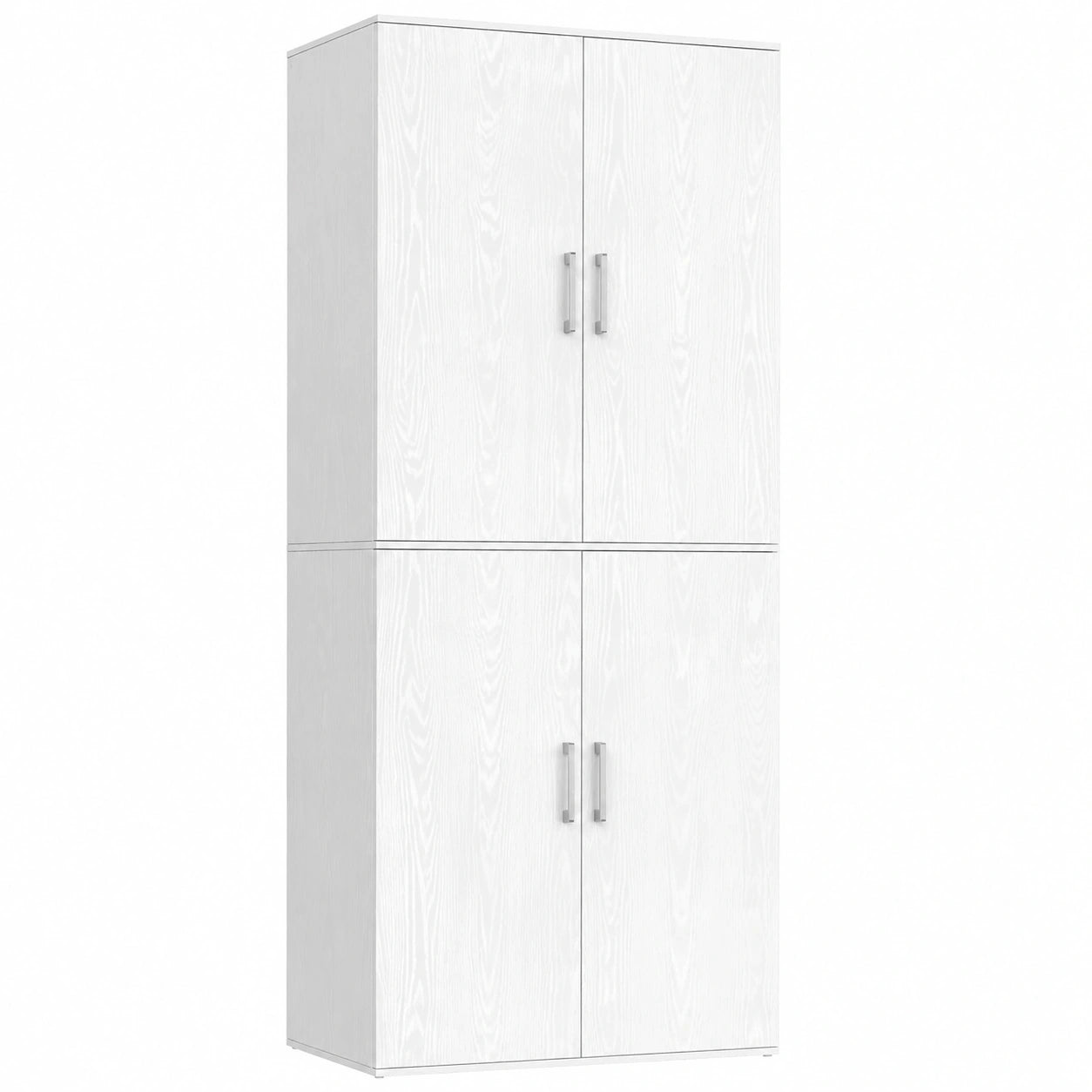 VASAGLE Universalschrank mit 4 Türen und 5 Fächern, weiß, 60 x 40 x 180 cm