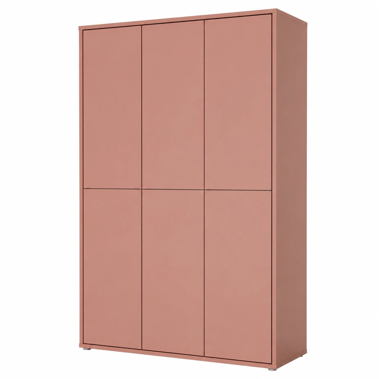 Moderner Schuhschrank mit 6 Türen und 15 Böden in Terrakotta, 109,2 x 191,9 x 34,9 cm