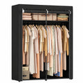 SONGMICS Faltschrank mit Kleiderstange, schwarz, 140 x 43 x 174 cm, tragbare Garderobe für Schlafzimmer