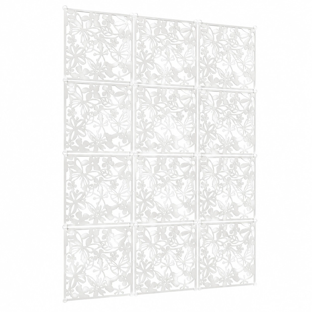 12er Set Hängende Raumteiler mit Durchbrochenem Muster 40x40cm für Wohnzimmer, Esszimmer & Schlafzimmer