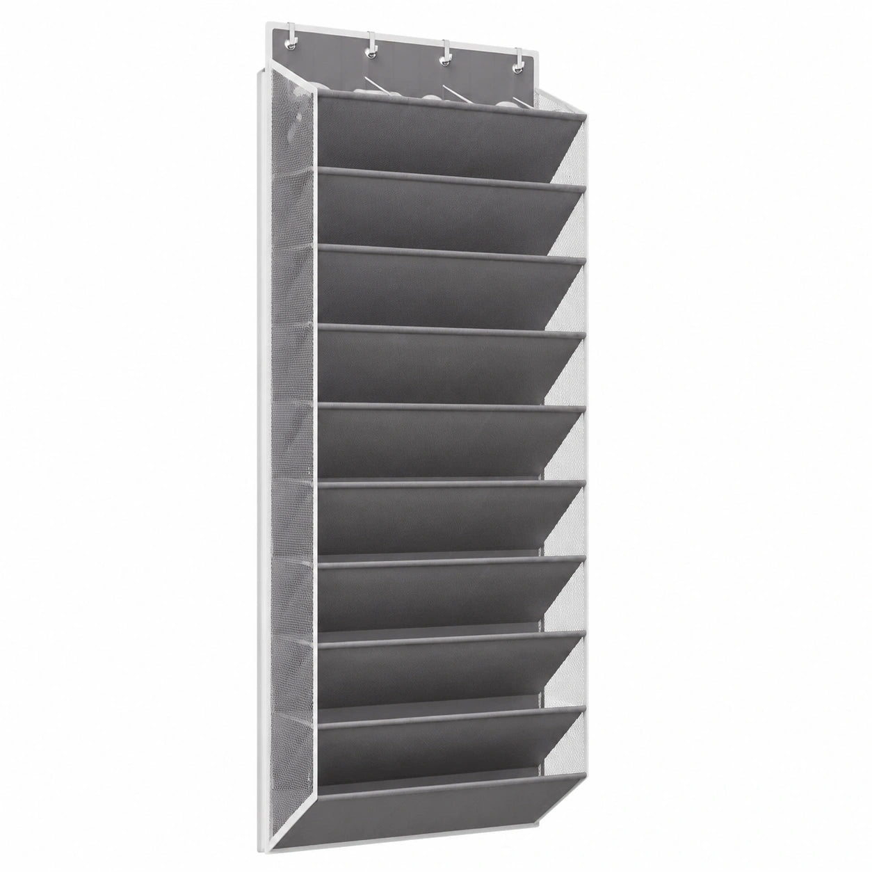 TAHAVICE Türschuh-Organizer, 10 Ebenen – Breites Hängeregal für 30-36 Paar Schuhe, ideal für Wohnungen, Schlafzimmer oder Wohnheime, Grau